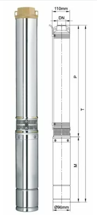 Насос св. ц/б 0,37кВт Н49(42)м Q55(30)л/хв Д102мм 777443, Акватіка