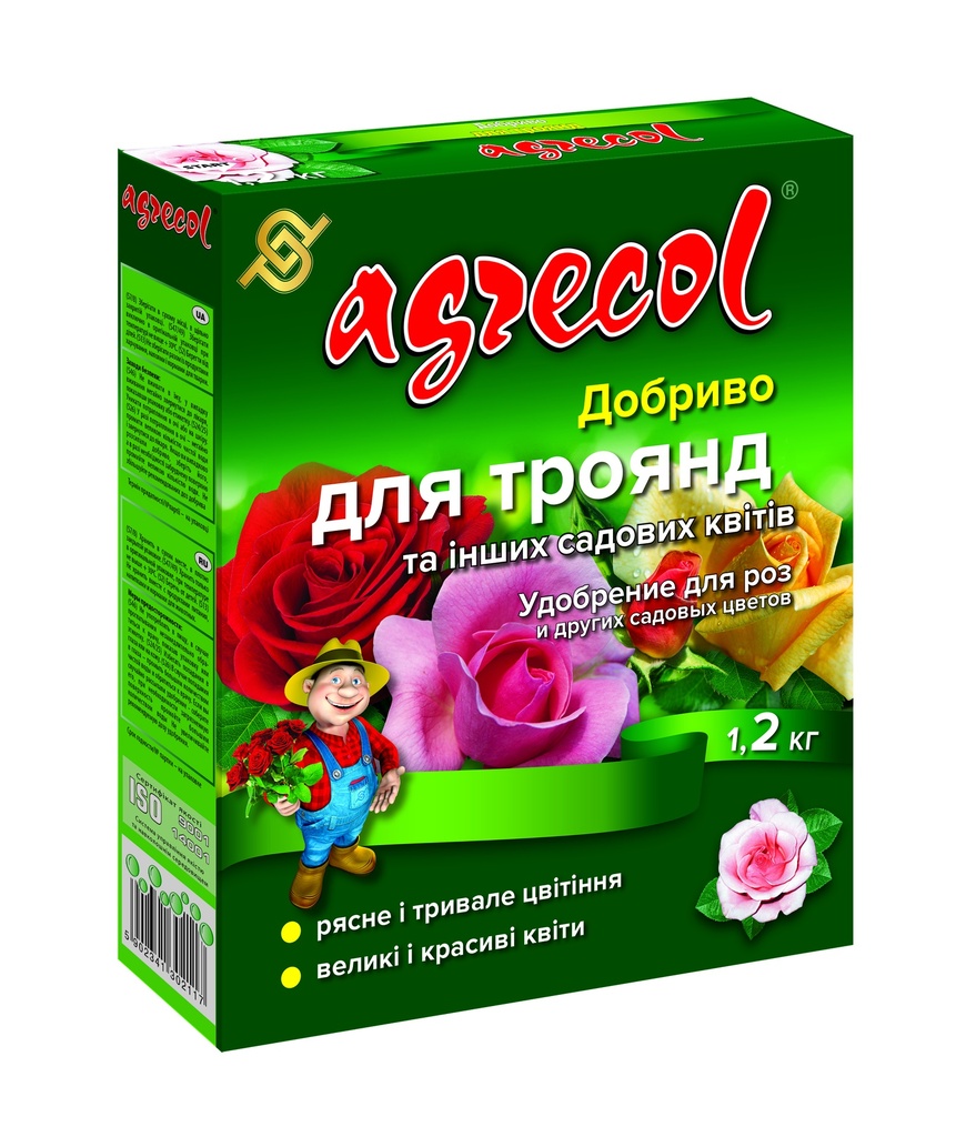 Добриво для троянд 3кг, 12-12-12, Agrecol