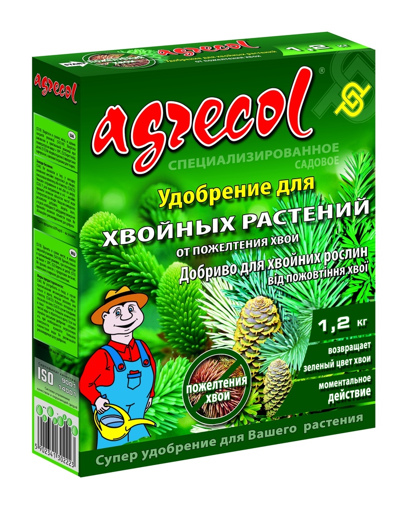 Добриво для хвойних від пожовтіння хвої 1,2кг, 0-0-6, Agrecol